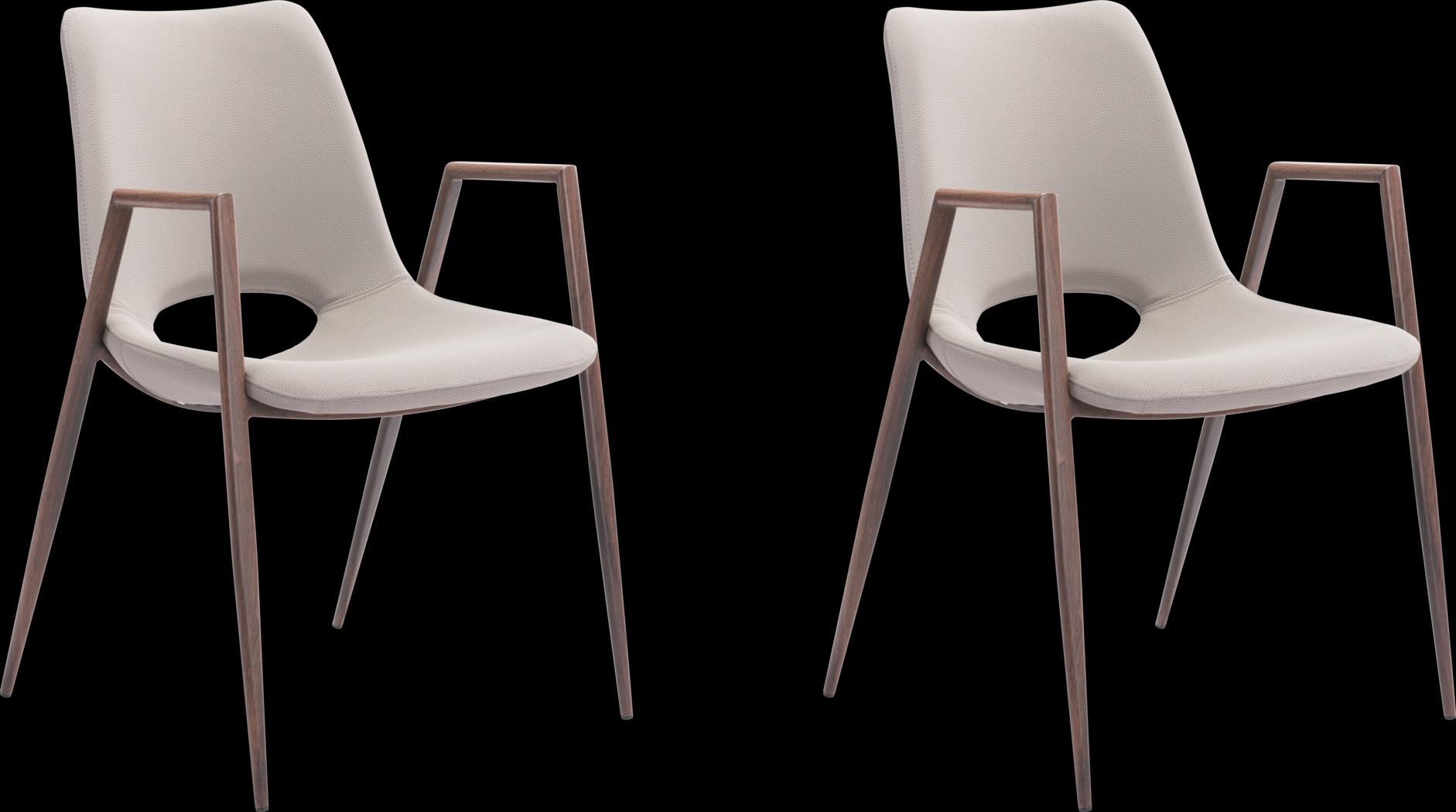 Cristway Beige Side Chair, Set of 2 - Thumbnail - Image 1