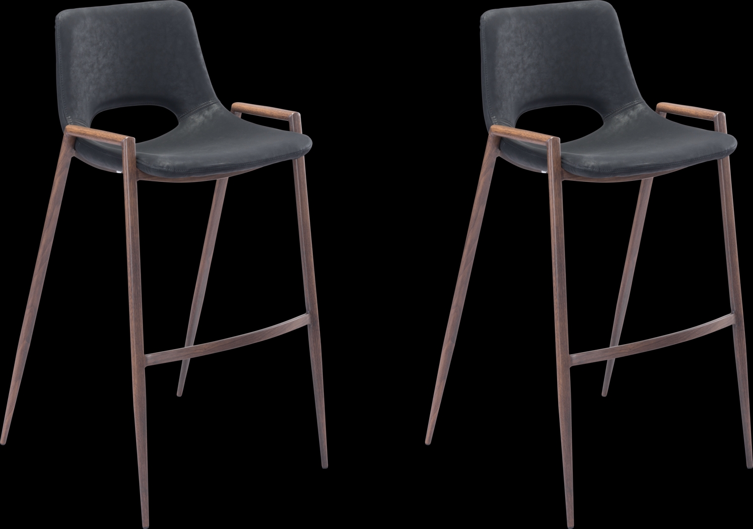 Cristway Black Barstool, Set of 2 - Thumbnail - Image 1