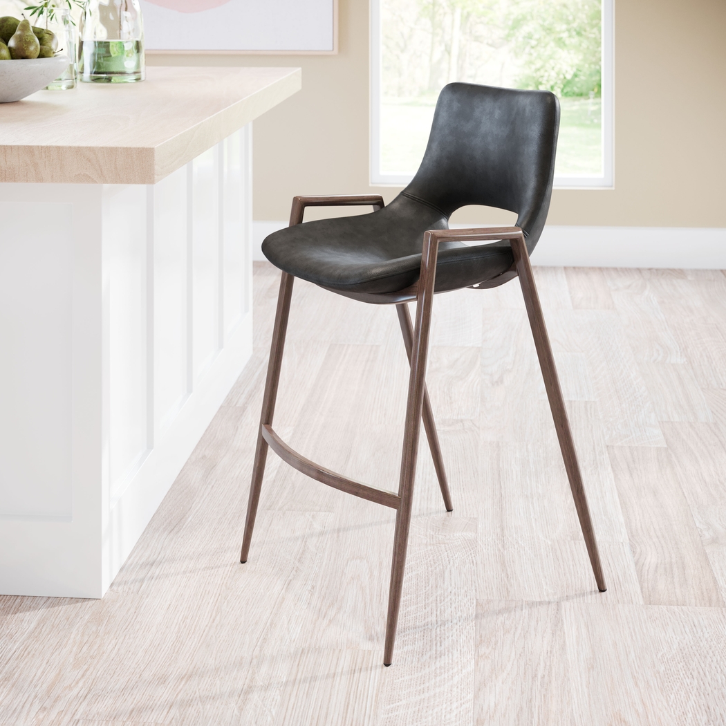 Cristway Black Counter Stool, Set of 2 - Thumbnail - Image 2