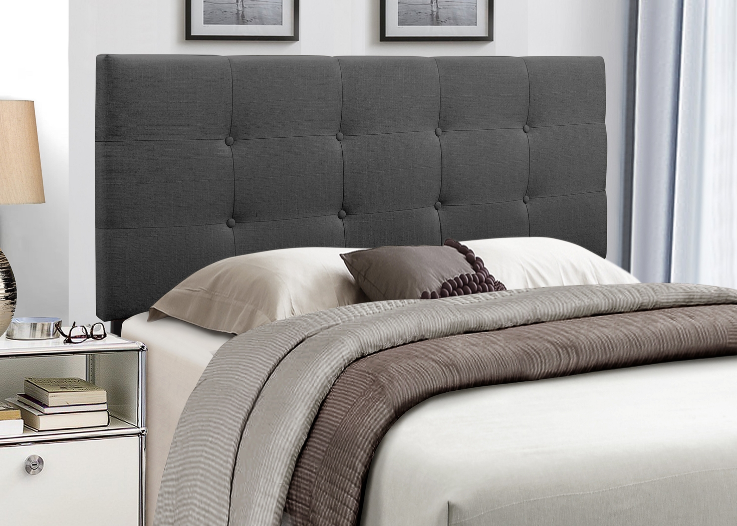 Criswell Dark Gray Full/Queen Upholstered Headboard - Thumbnail - Image 3
