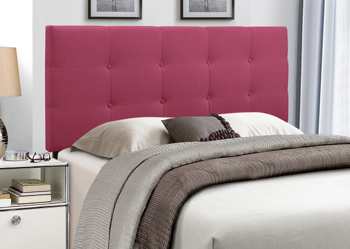 Criswell Pink Full/Queen Upholstered Headboard - Thumbnail - Image 3