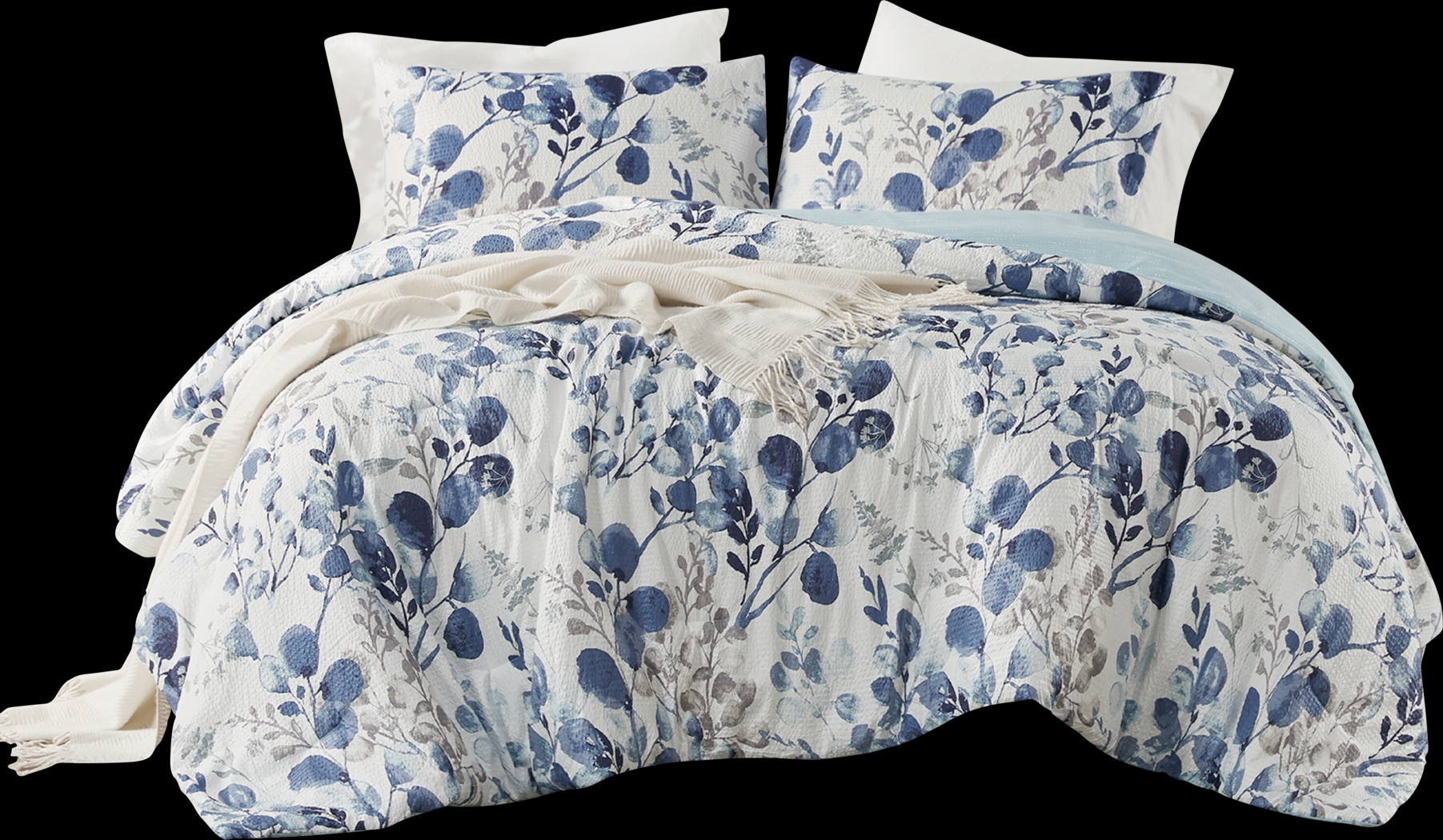Croadea Blue Full/Queen 3 Pc Comforter Set - Thumbnail - Image 24