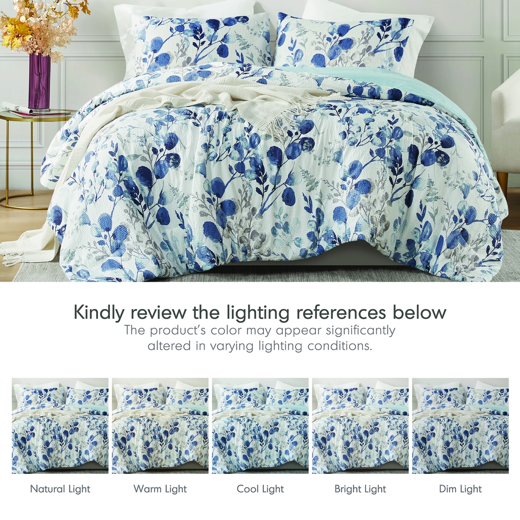 Croadea Blue King/California King 3 Pc Comforter Set - Thumbnail - Image 15