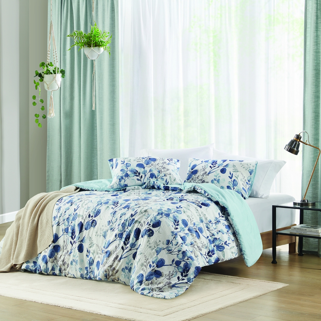 Croadea Blue King/California King 3 Pc Comforter Set - Thumbnail - Image 3