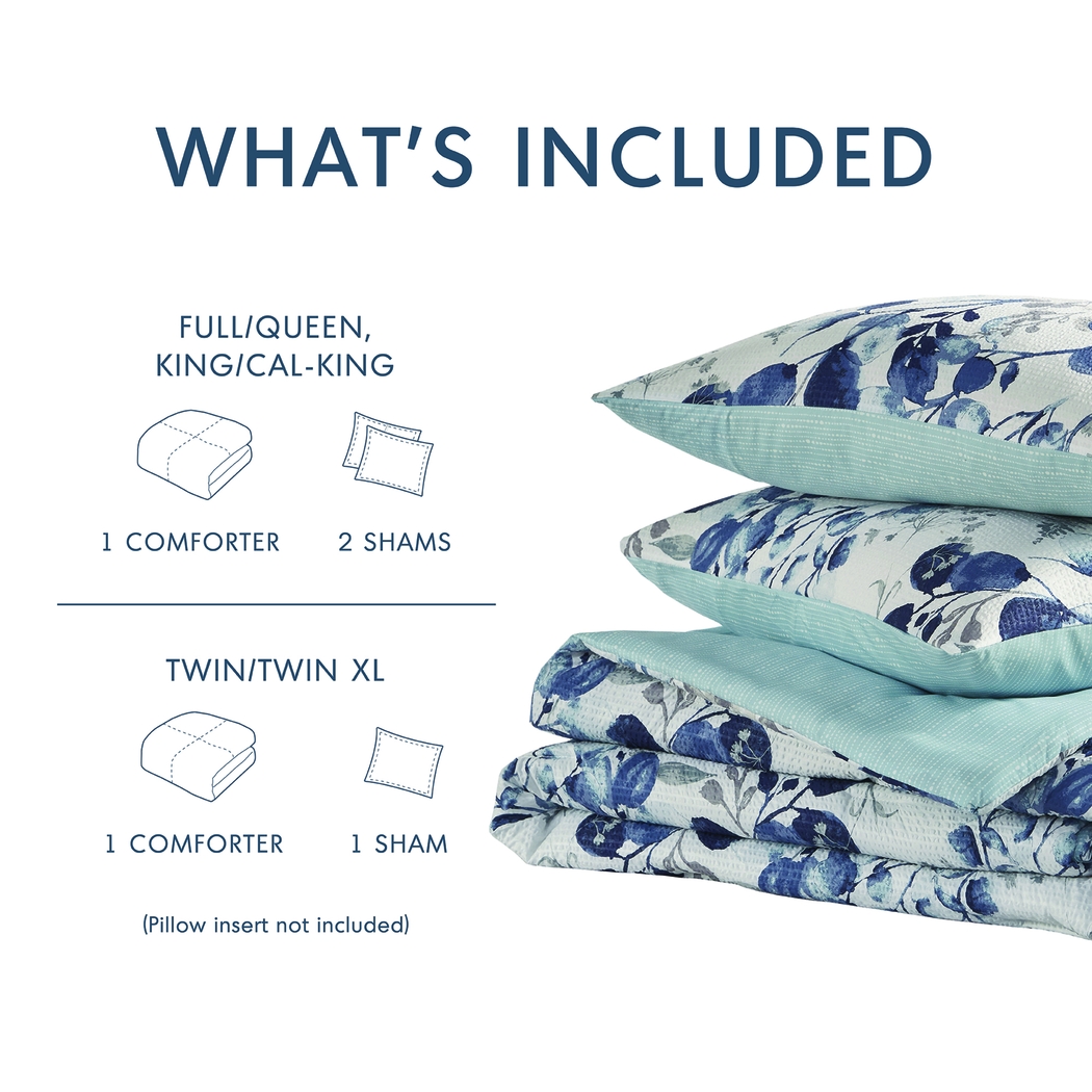 Croadea Blue King/California King 3 Pc Comforter Set - Thumbnail - Image 21