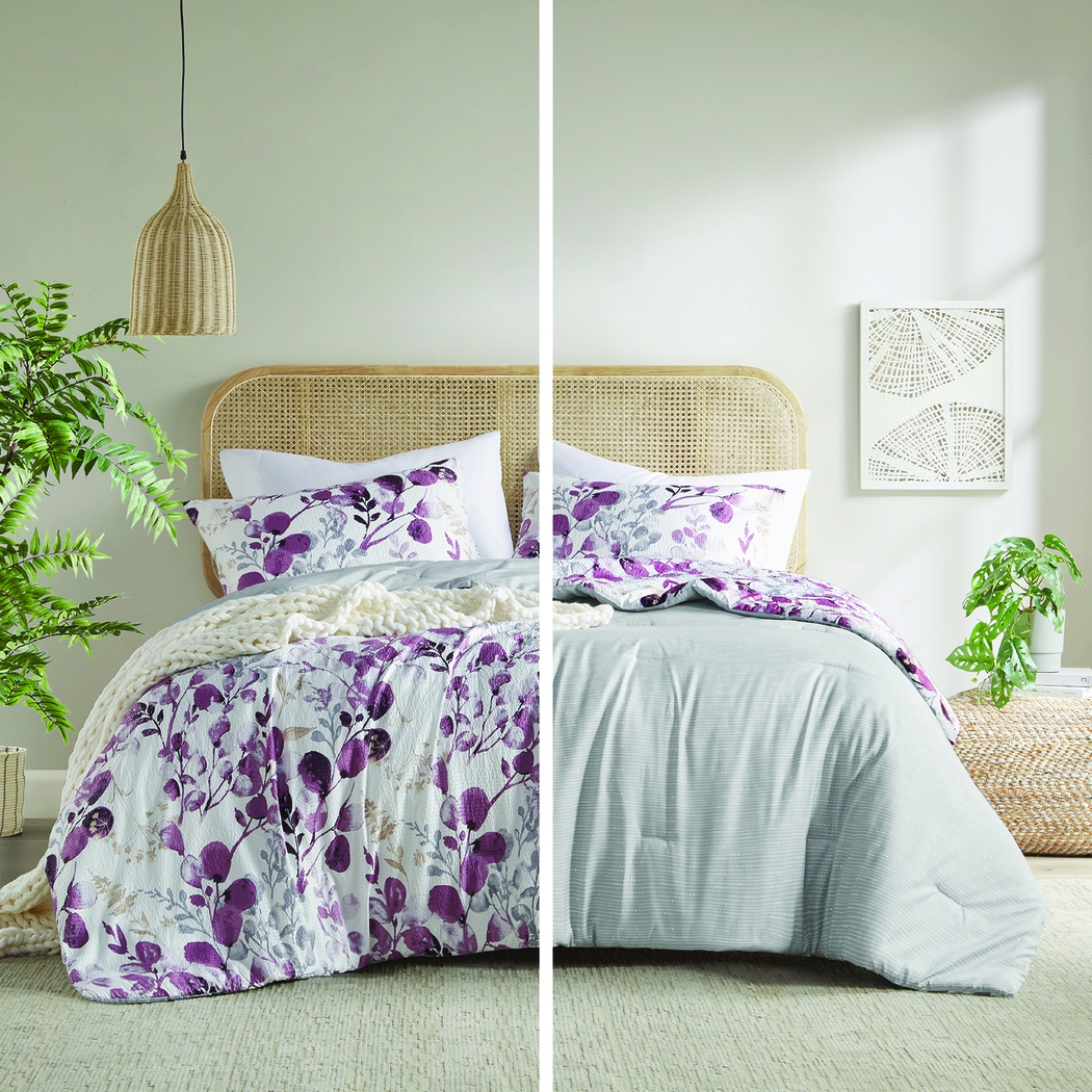 Croadea Purple Full/Queen 3 Pc Comforter Set - Thumbnail - Image 14