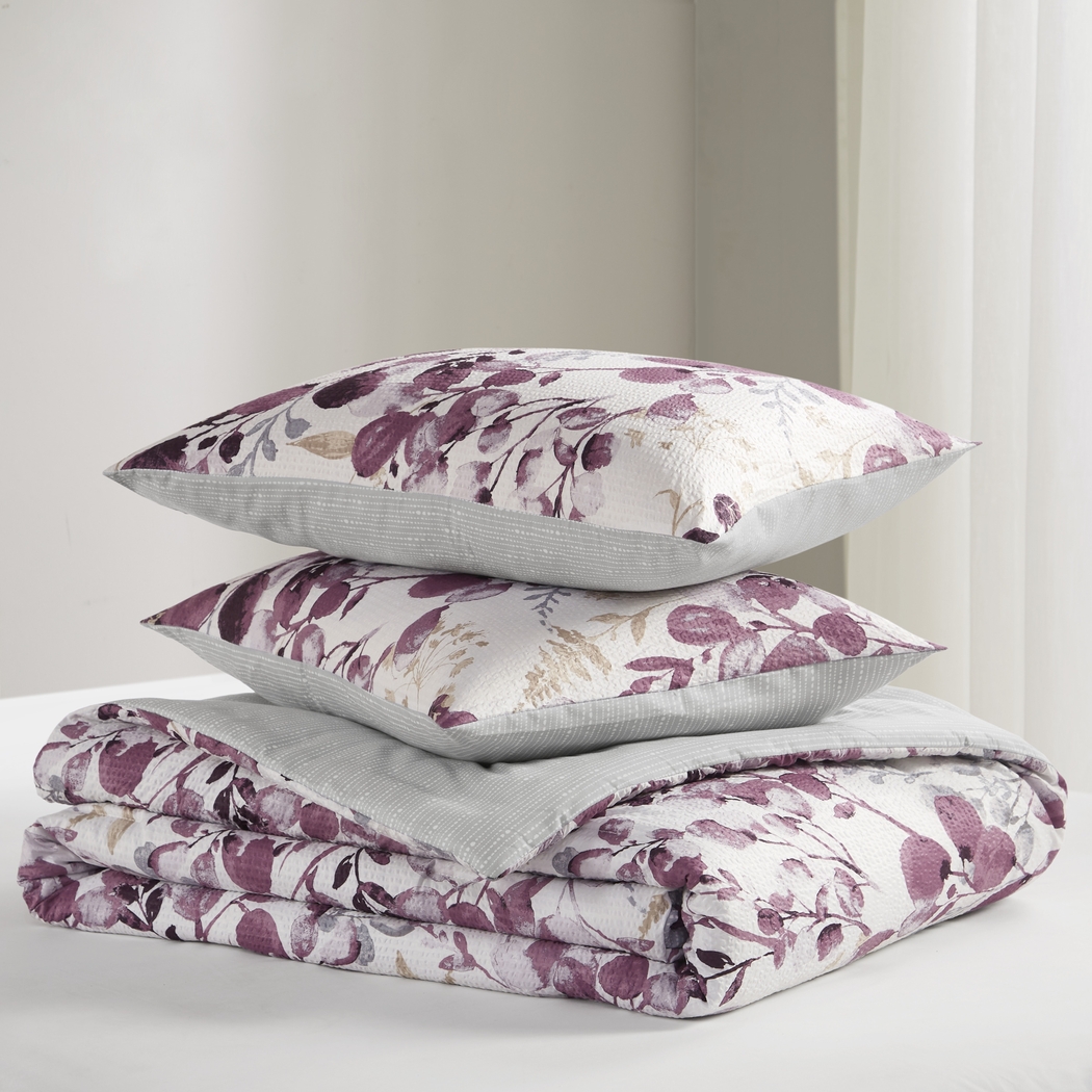 Croadea Purple Full/Queen 3 Pc Comforter Set - Thumbnail - Image 19