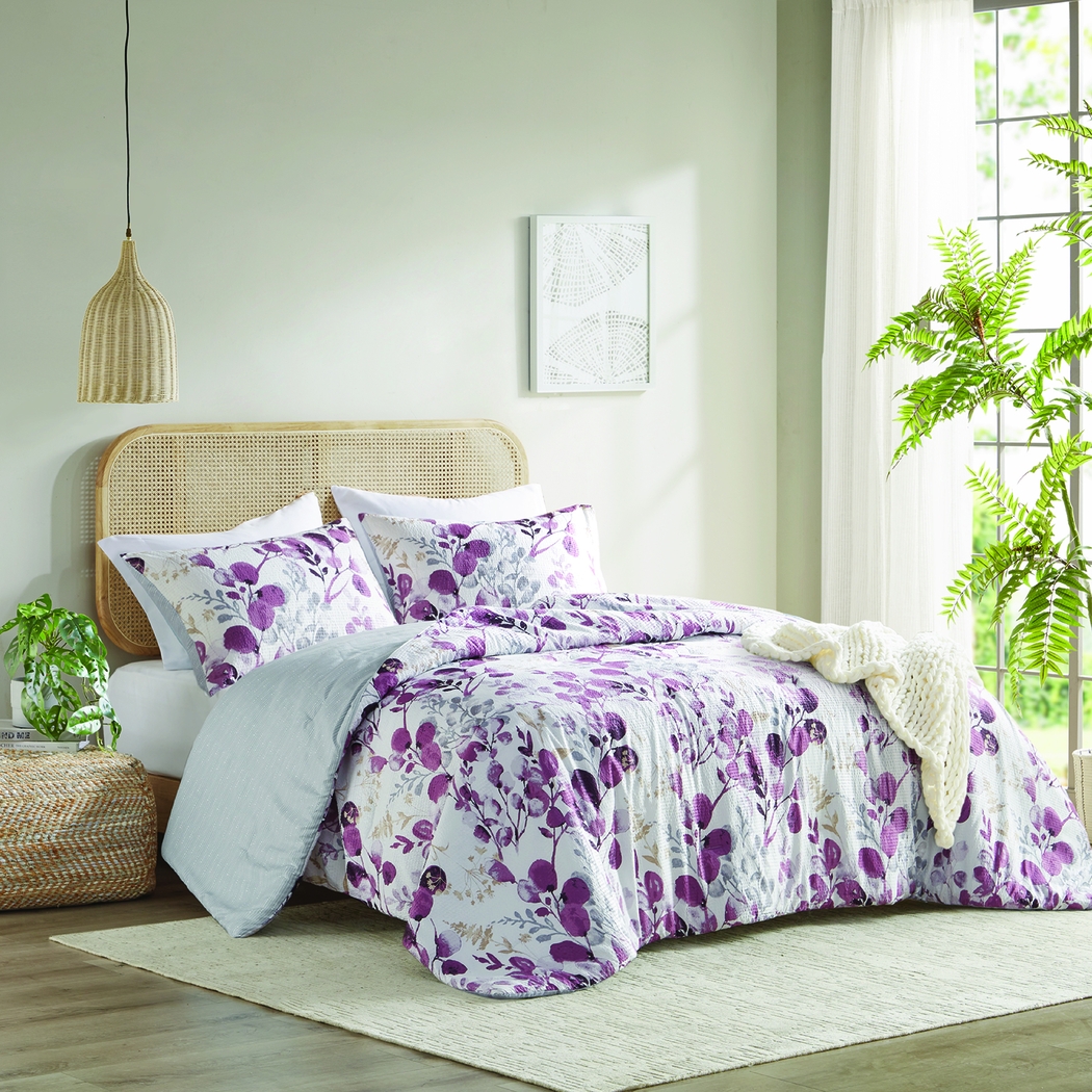 Croadea Purple Full/Queen 3 Pc Comforter Set - Thumbnail - Image 4