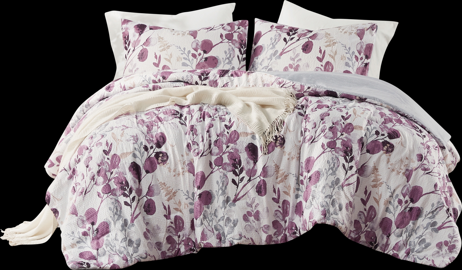 Croadea Purple Full/Queen 3 Pc Comforter Set - Thumbnail - Image 25