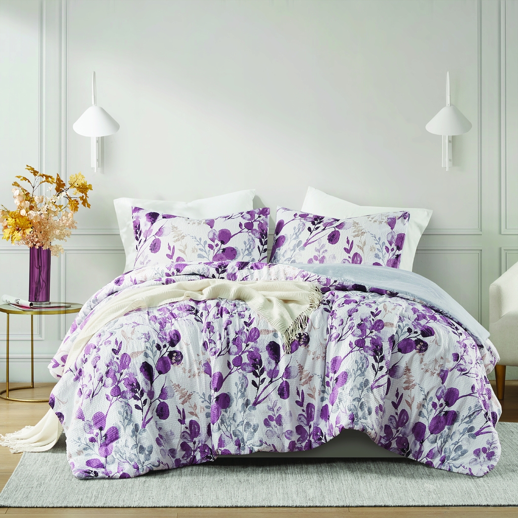Croadea Purple Full/Queen 3 Pc Comforter Set - Thumbnail - Image 1