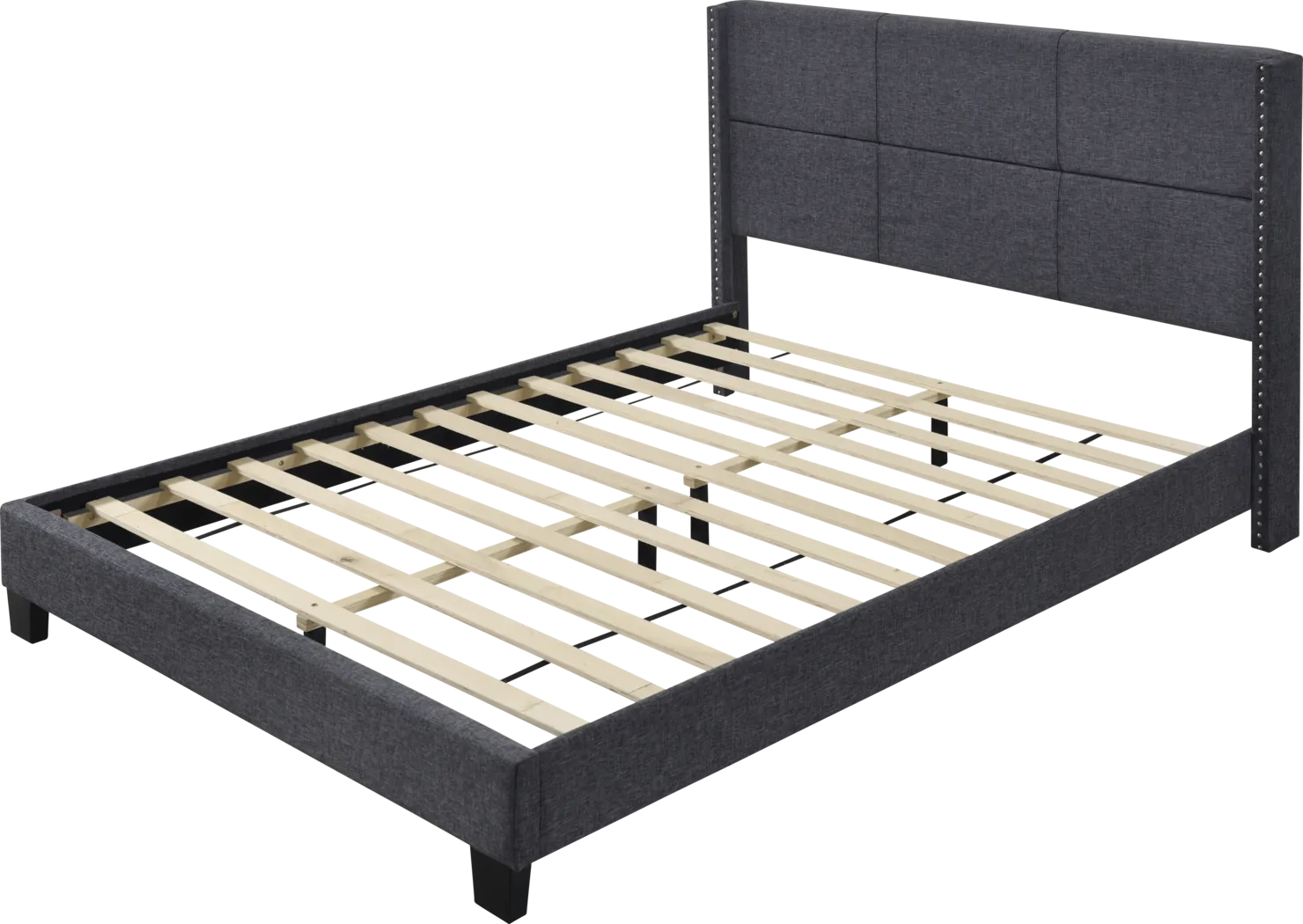 Cromwell Gray King Platform Bed - Thumbnail - Image 4