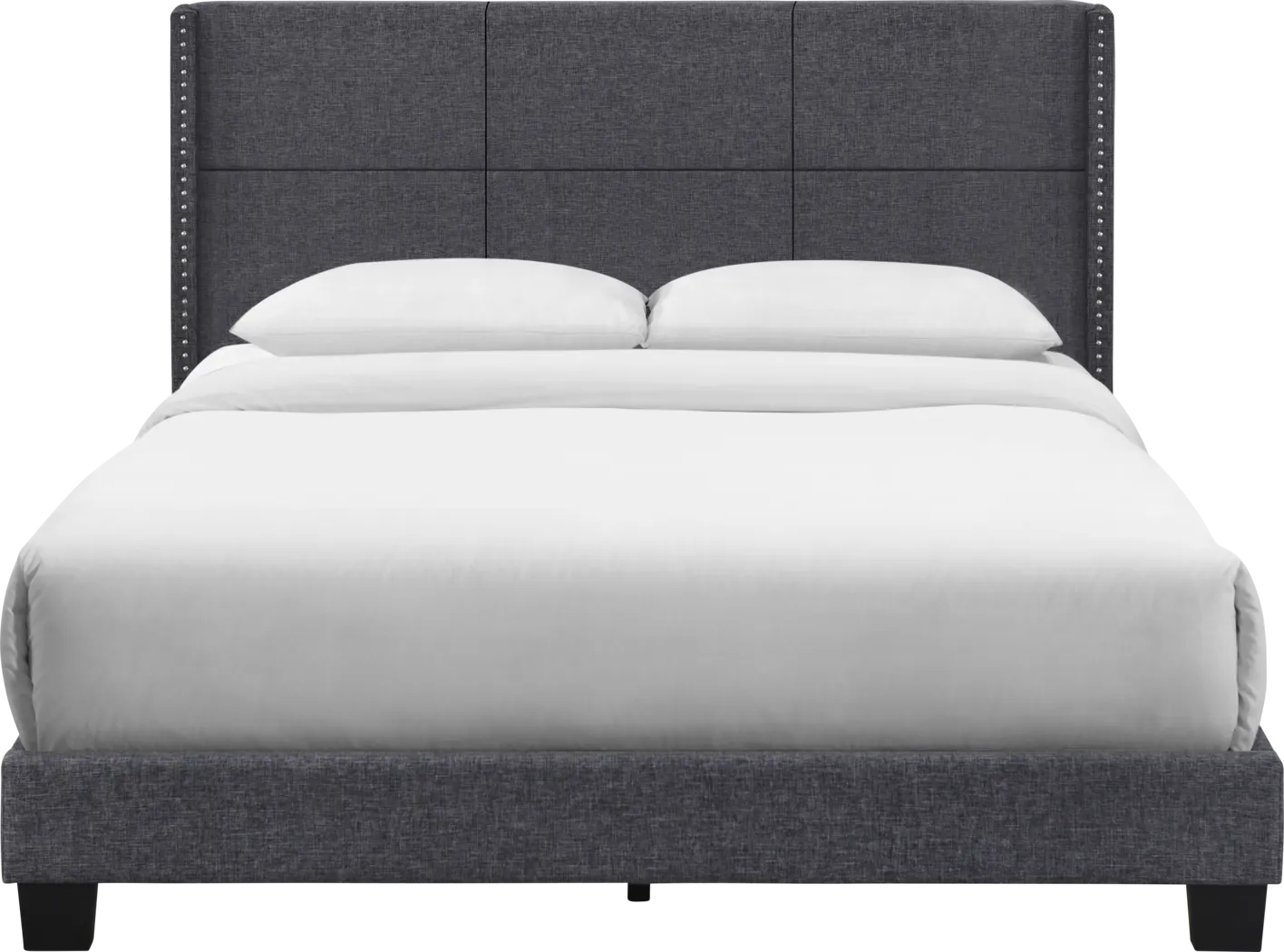 Cromwell Gray King Platform Bed - Thumbnail - Image 1