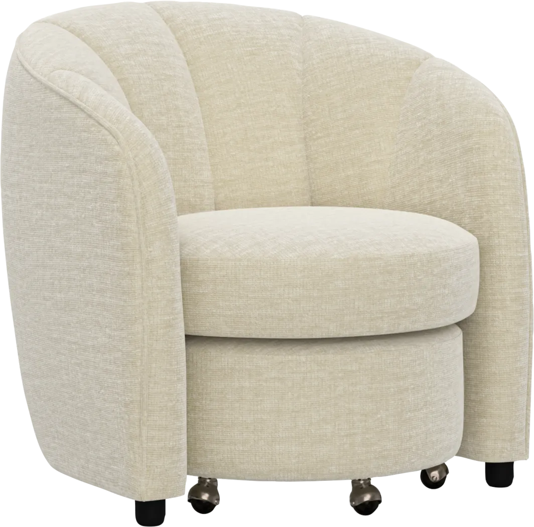 Crosby Beige Accent Chair with Ottoman - Image 2