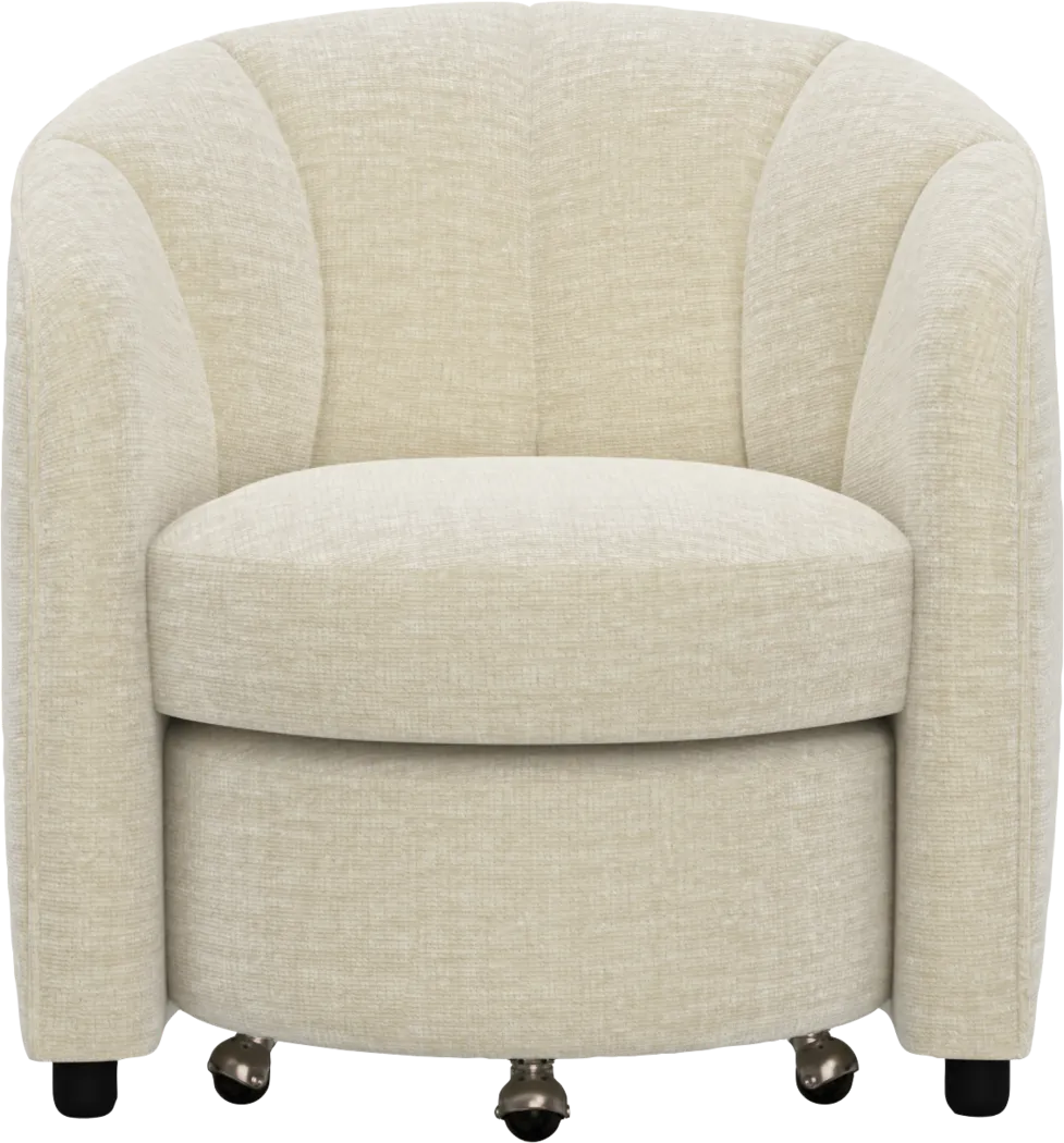 Crosby Beige Accent Chair with Ottoman - Image 3