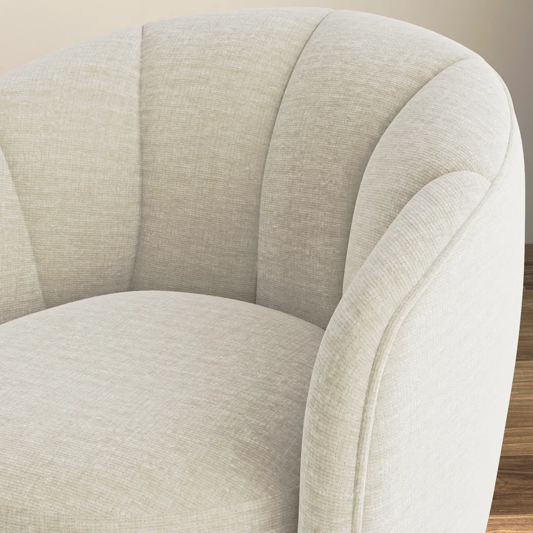 Crosby Beige Accent Chair with Ottoman - Image 5