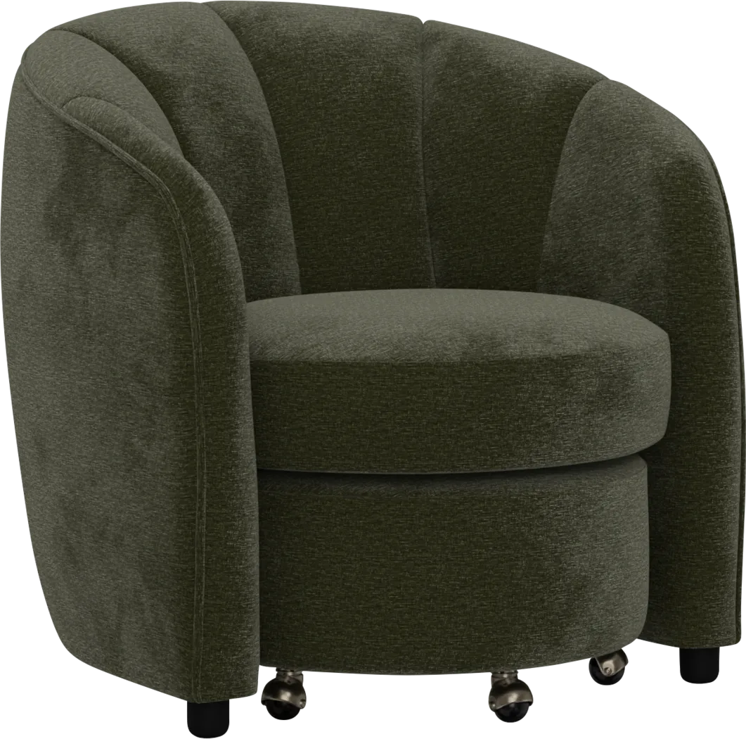 Crosby Green Accent Chair with Ottoman - Image 2