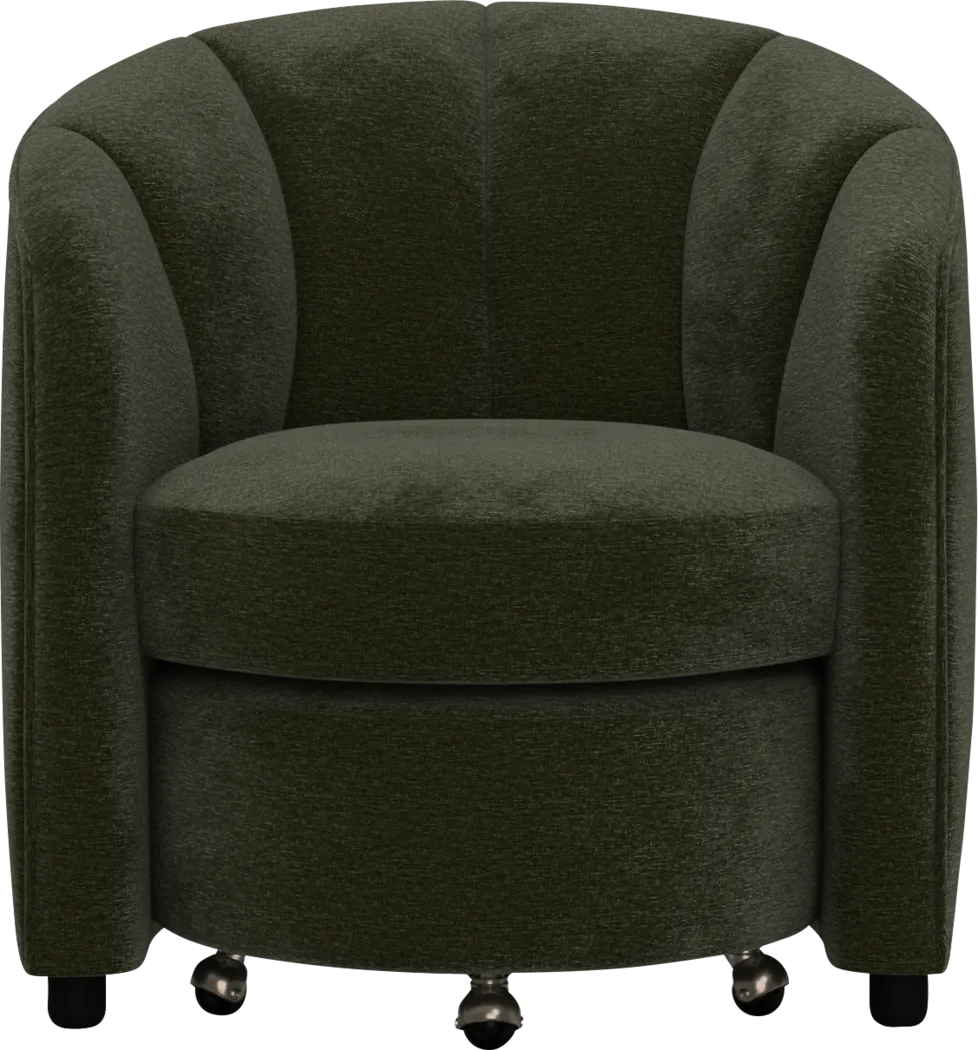 Crosby Green Accent Chair with Ottoman - Image 3