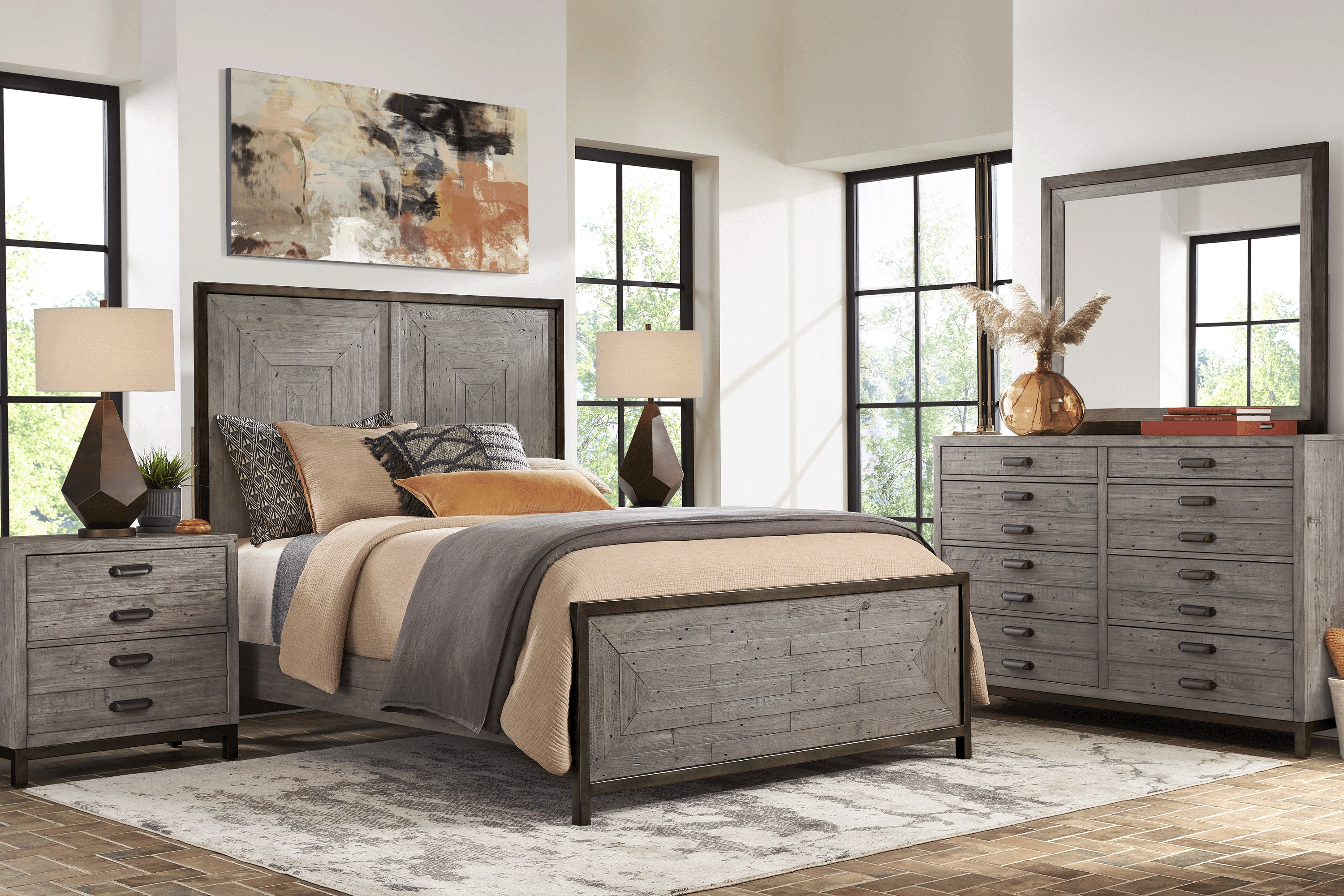 Crossgate Gray 7 Pc Queen Panel Bedroom - Thumbnail - Image 1
