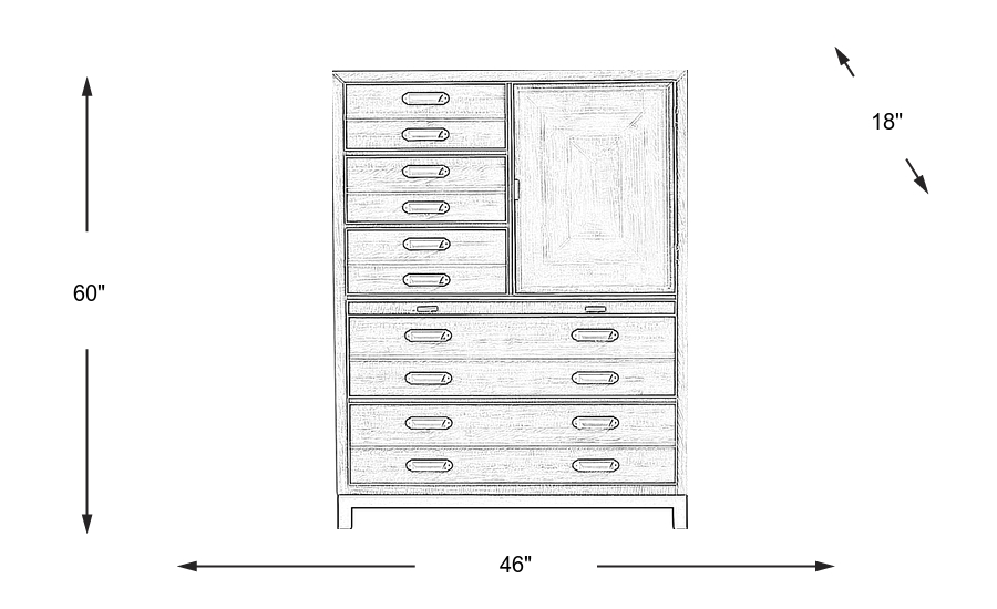 Dimension Image. Please refer to the Dimension Tab on this page for dimension details.