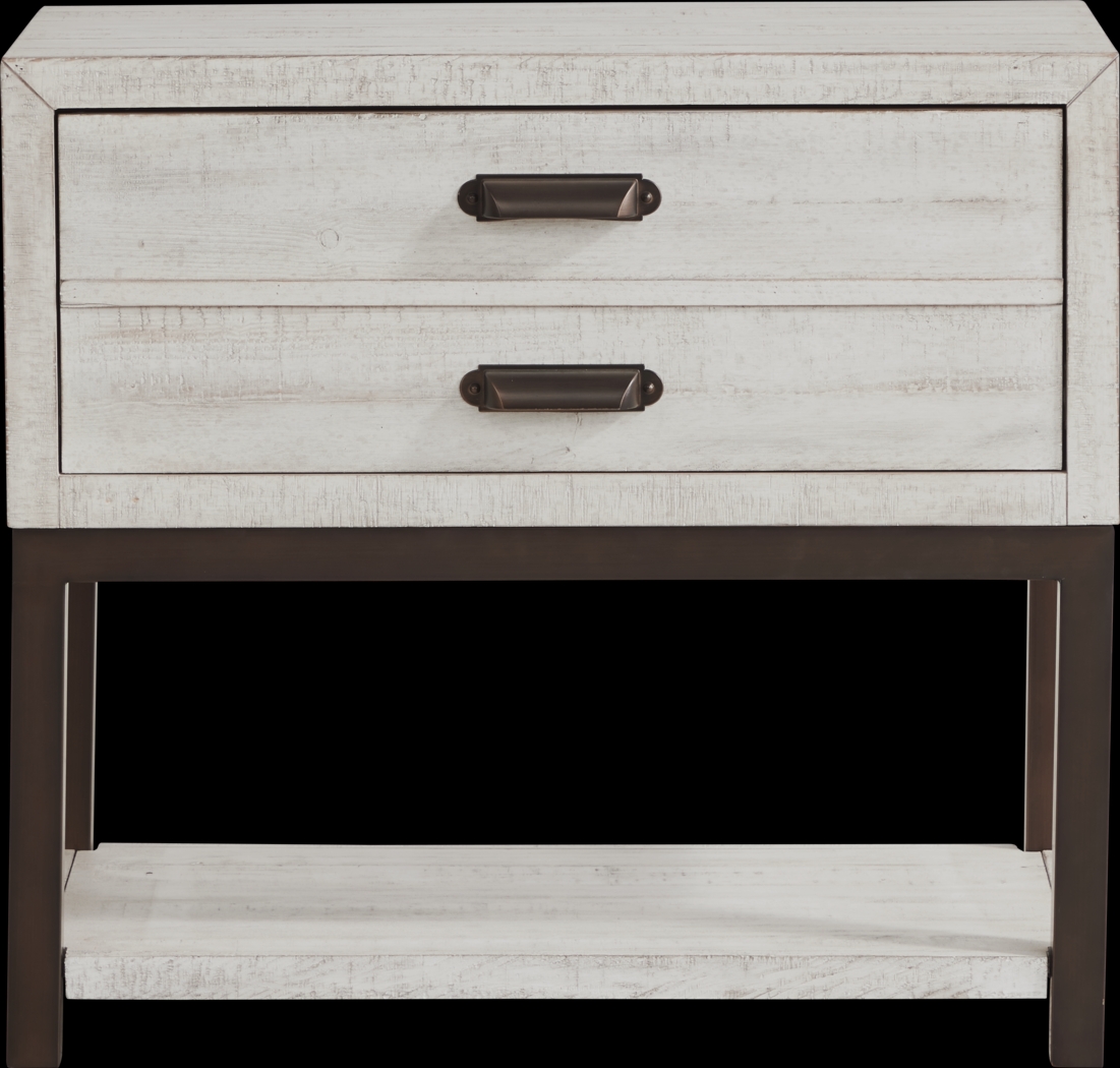 Crossgate White 1 Drawer Nightstand - Thumbnail - Image 1