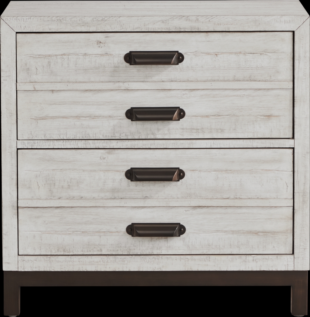 Crossgate White 2 Drawer Nightstand - Thumbnail - Image 1