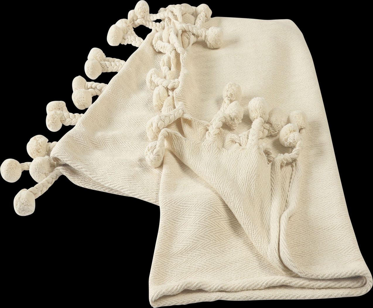 Crossmar Cream Throw Blanket - Thumbnail - Image 3