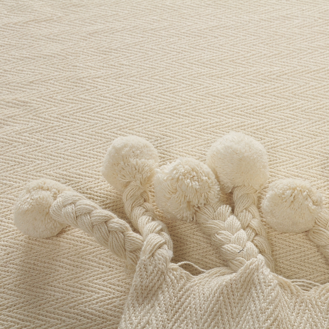 Crossmar Cream Throw Blanket - Thumbnail - Image 4