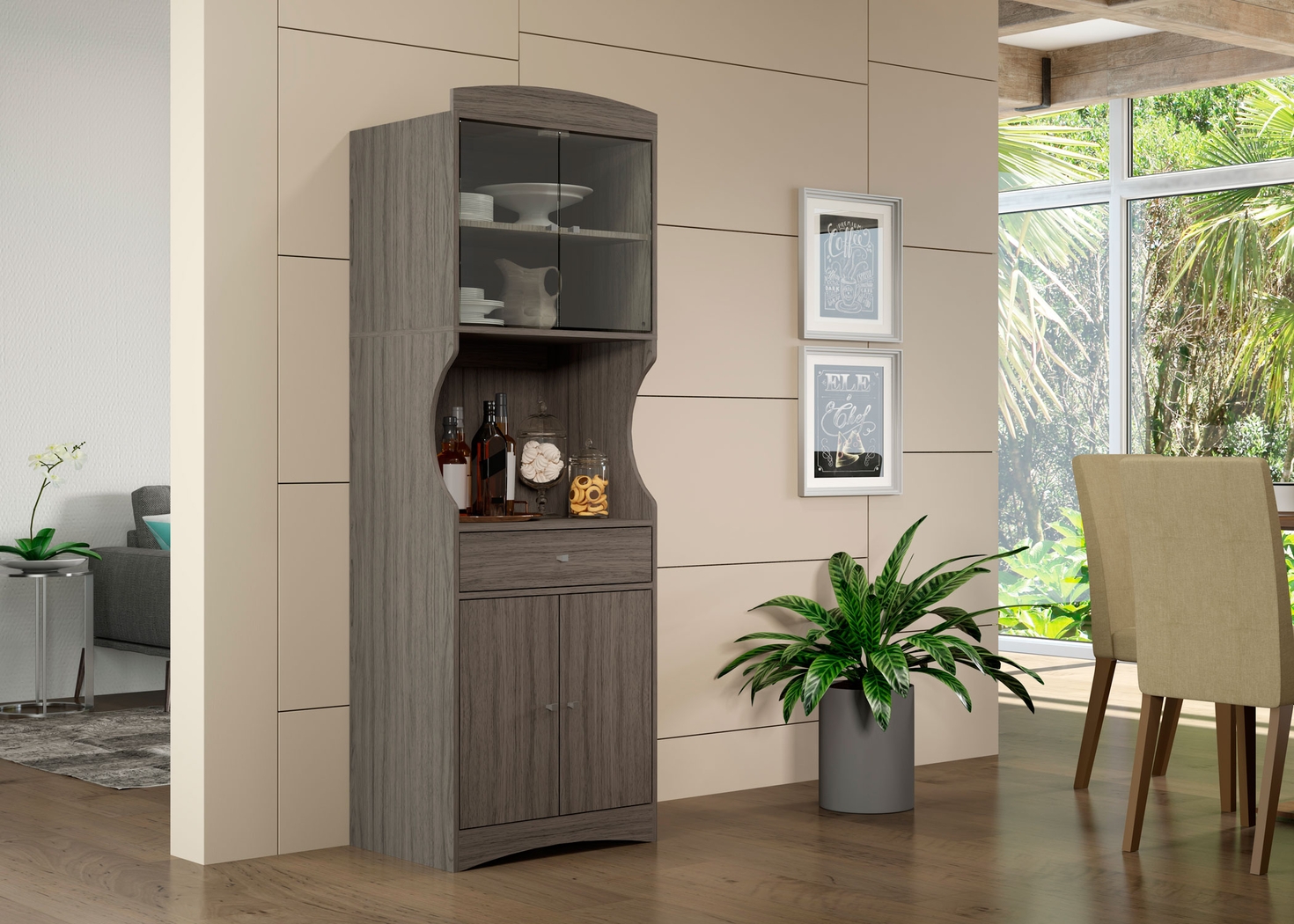 Crosswind Gray China Cabinet - Thumbnail - Image 8