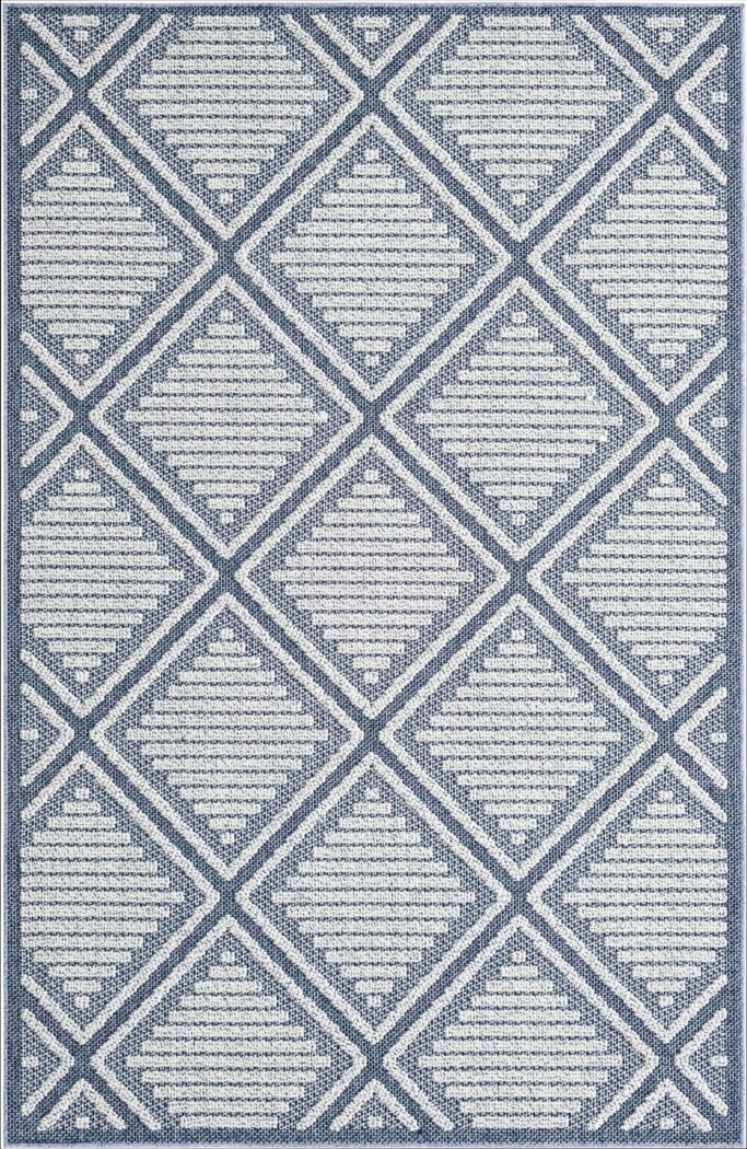 Crosswinds Navy 5'3 x 8' Indoor/Outdoor Rug - Thumbnail - Image 1