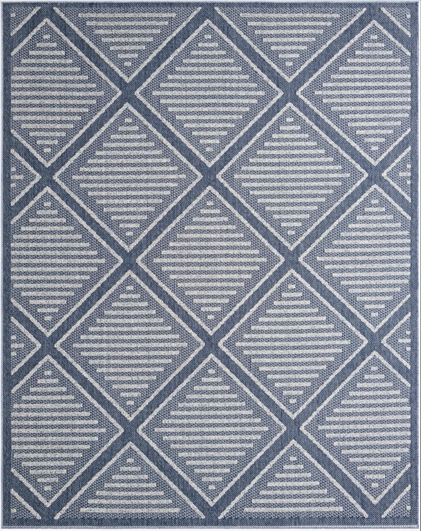 Crosswinds Navy 7'10 x 10' Indoor/Outdoor Rug - Thumbnail - Image 1