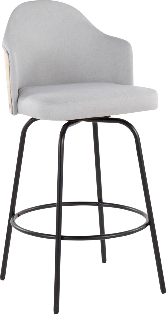 Crowea Light Gray Counter Height Stool, Set of 2 - Thumbnail - Image 2