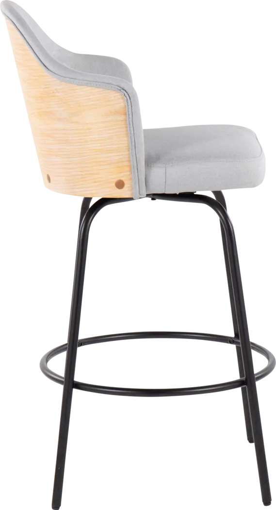 Crowea Light Gray Counter Height Stool, Set of 2 - Thumbnail - Image 3