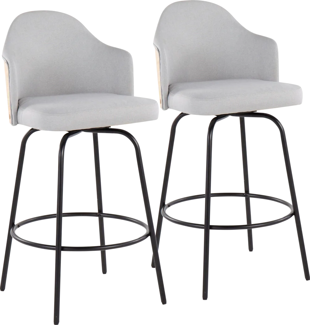 Crowea Light Gray Counter Height Stool, Set of 2 - Thumbnail - Image 1