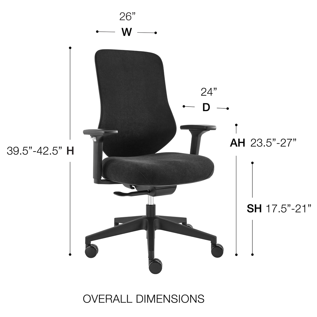Crowfoot Black Office Chair - Thumbnail - Image 2