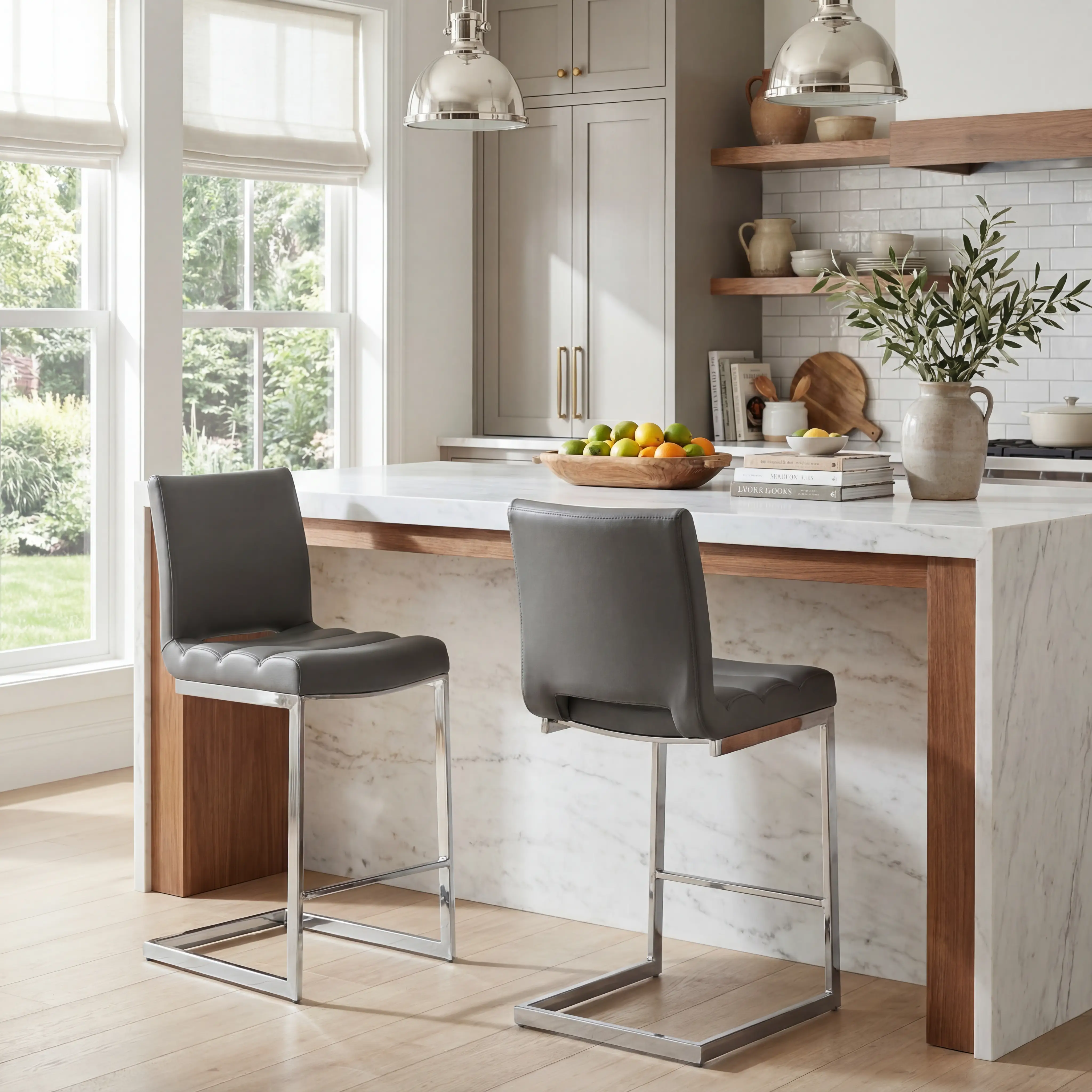 Bastone Charcoal 5 Pc Counter Height Dining Room - Thumbnail - Image 8