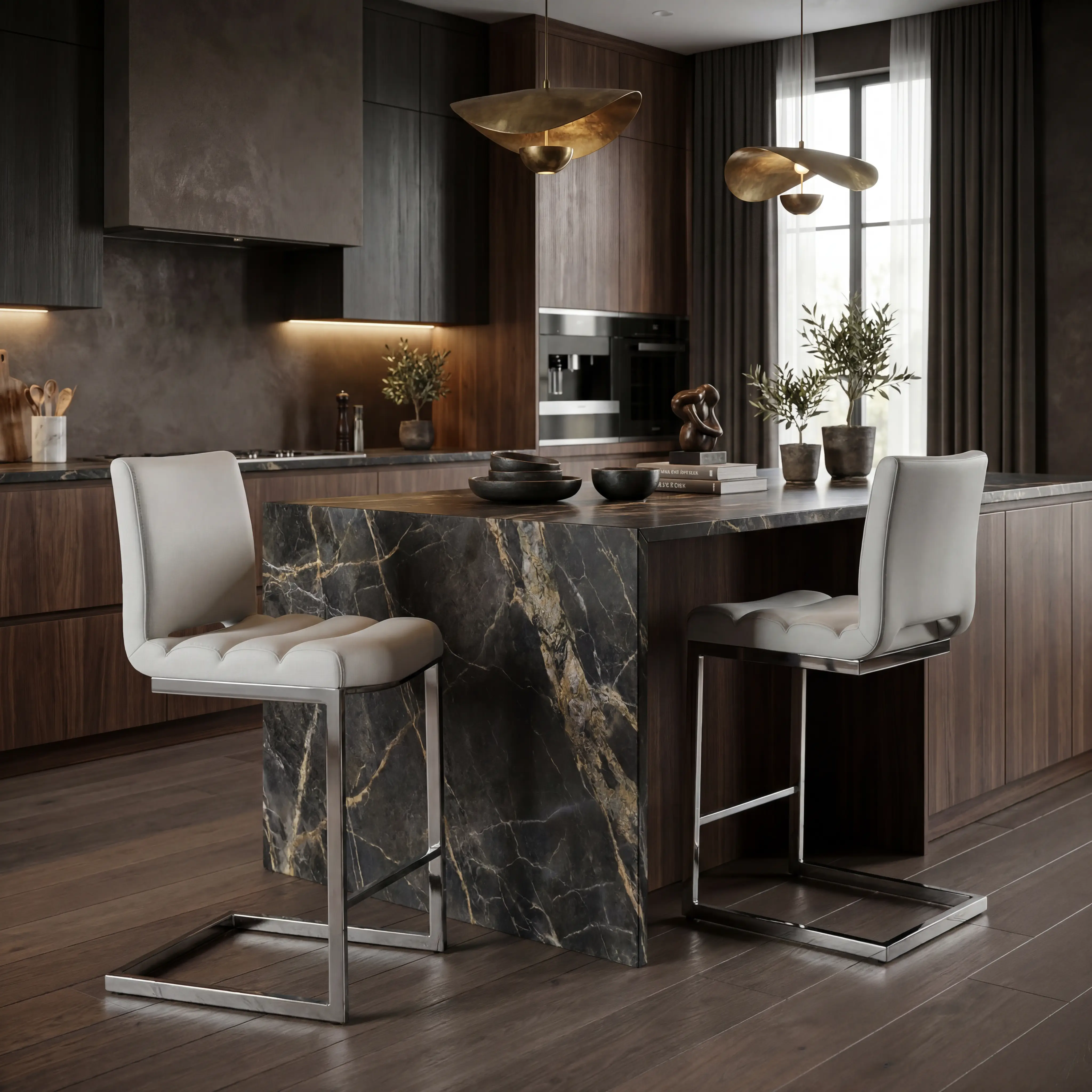 Crown Court Light Gray 5 Pc Counter Height Dining Room - Thumbnail - Image 7
