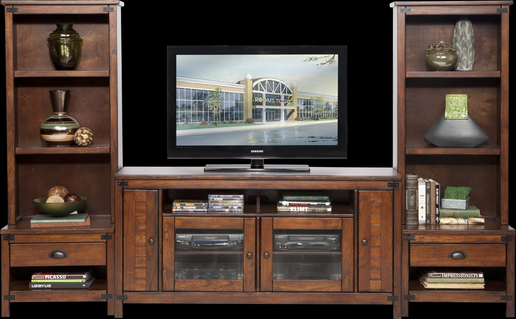 Crown Valley 5 Pc Wall Unit with 60 in. Console - Thumbnail - Image 1