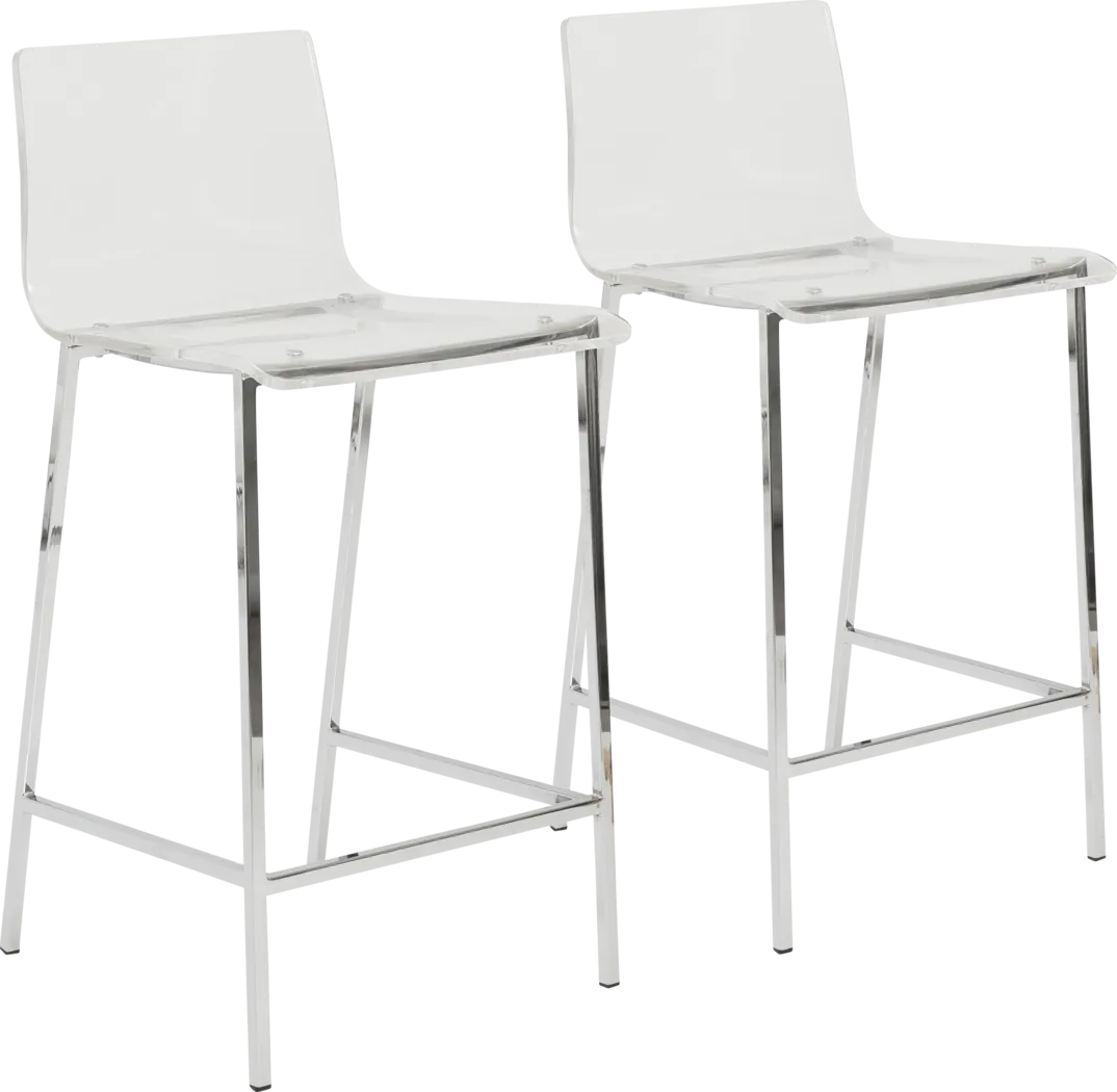 Crownhardt Clear Counter Stool, Set of 2 - Image 6