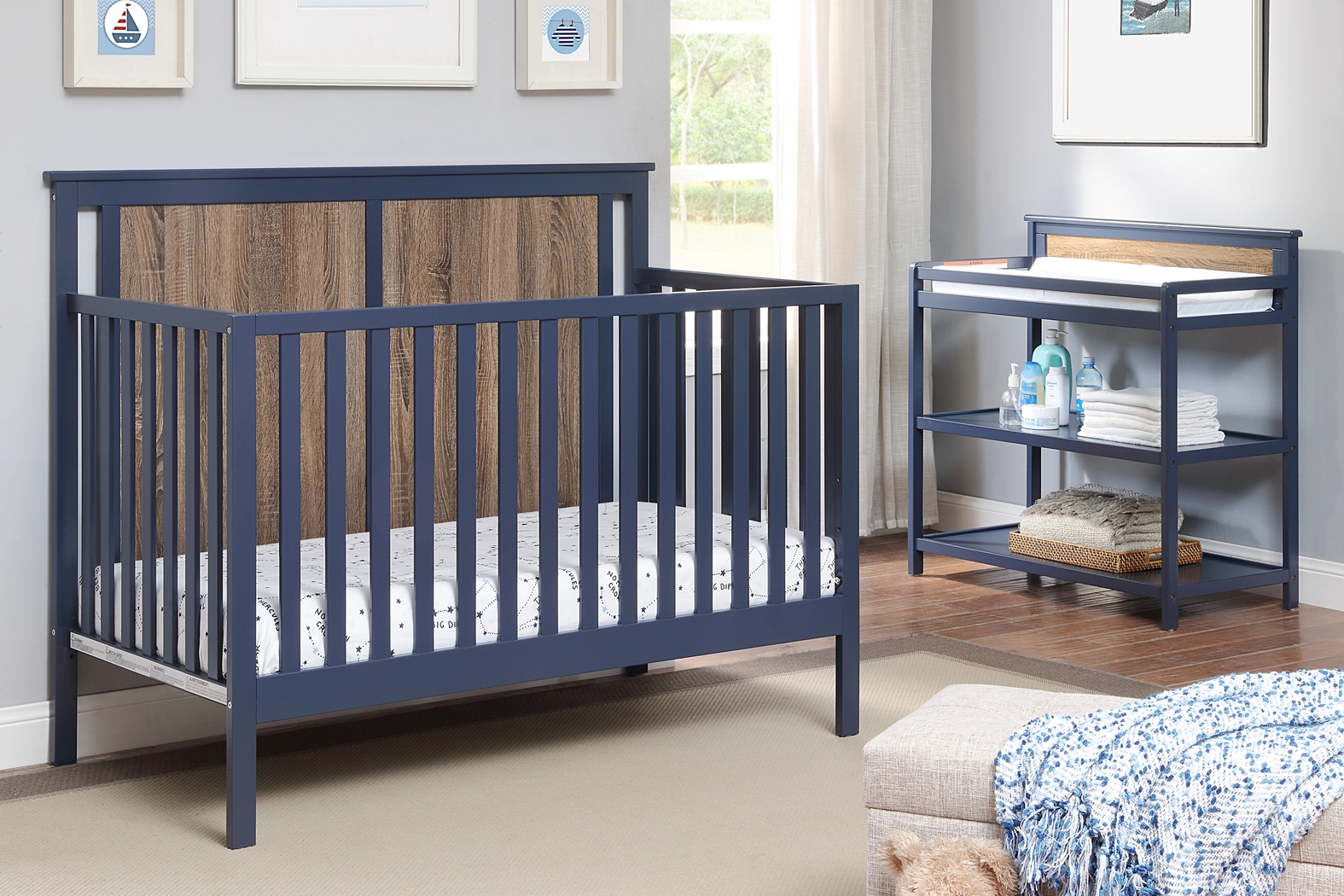 Kids Crownspoint Blue Convertible Crib - Thumbnail - Image 9
