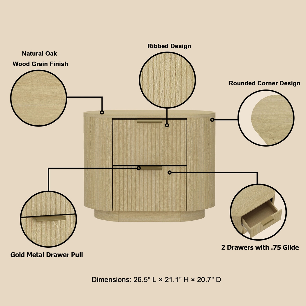 Crowpaw Brown and Gold Nightstand - Thumbnail - Image 3