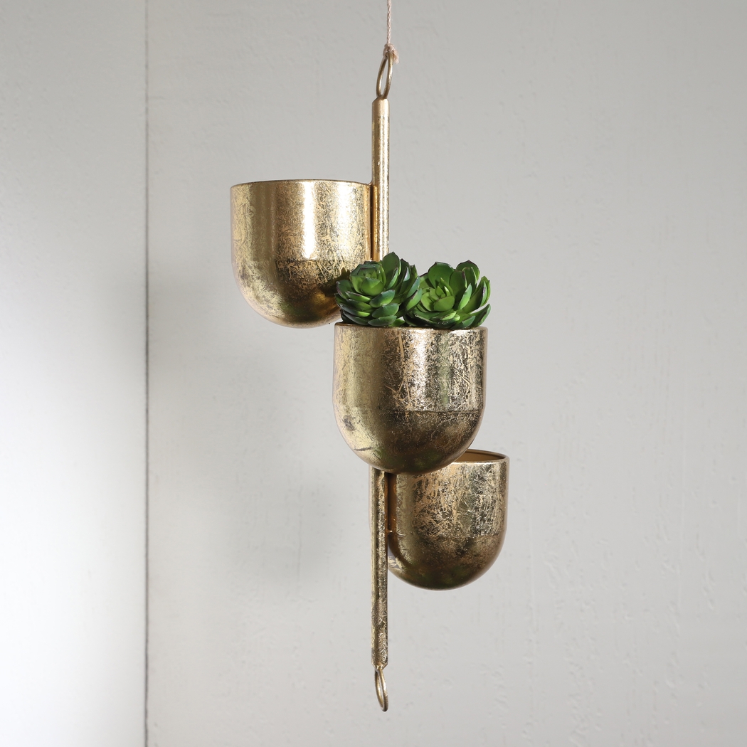 Croydone Gold Hanging Planter - Thumbnail - Image 2