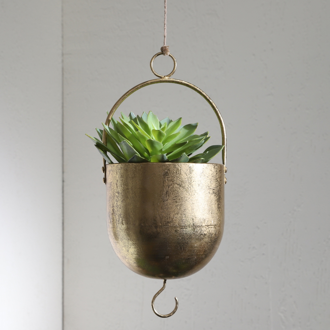 Croydone Gold Single Hanging Planter - Thumbnail - Image 2