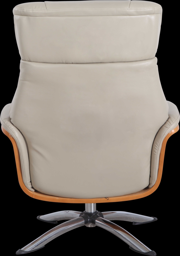 Crozat Beige Recliner and Ottoman - Thumbnail - Image 5