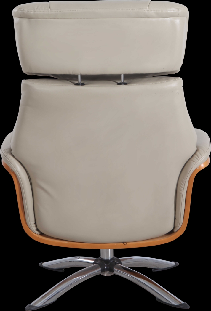 Crozat Beige Recliner and Ottoman - Thumbnail - Image 7