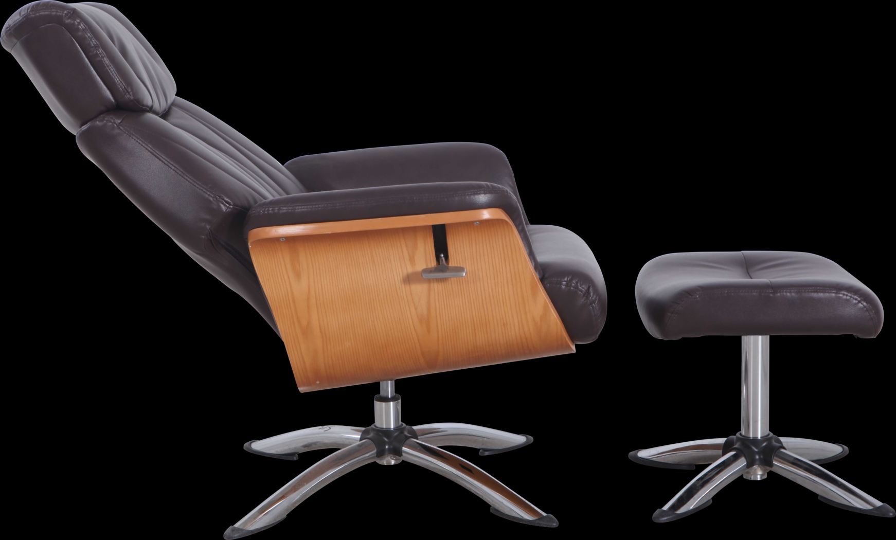 Crozat Espresso Recliner and Ottoman - Thumbnail - Image 5