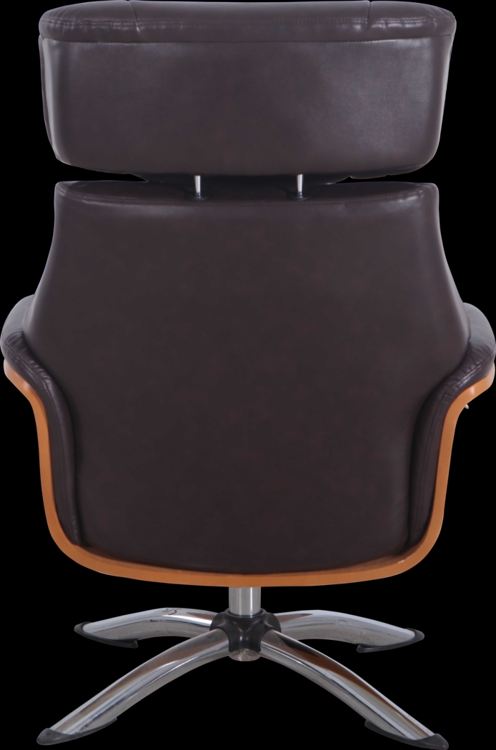 Crozat Espresso Recliner and Ottoman - Thumbnail - Image 7