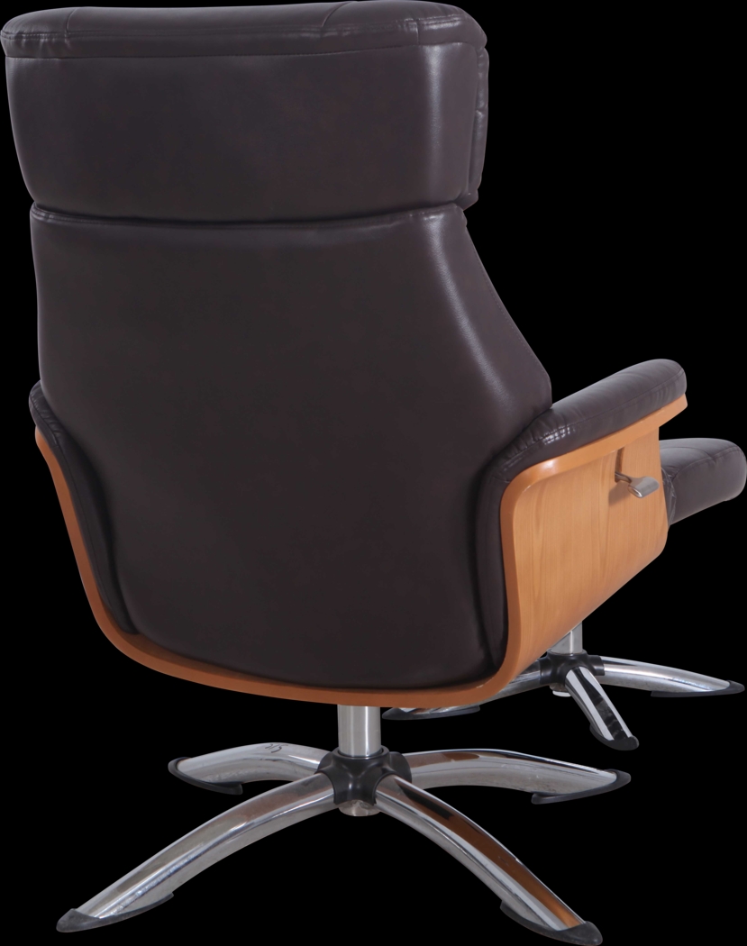 Crozat Espresso Recliner and Ottoman - Thumbnail - Image 6