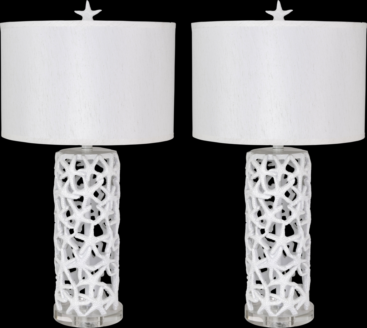 Cruiser Gate White Lamp Set of 2 - Thumbnail - Image 1