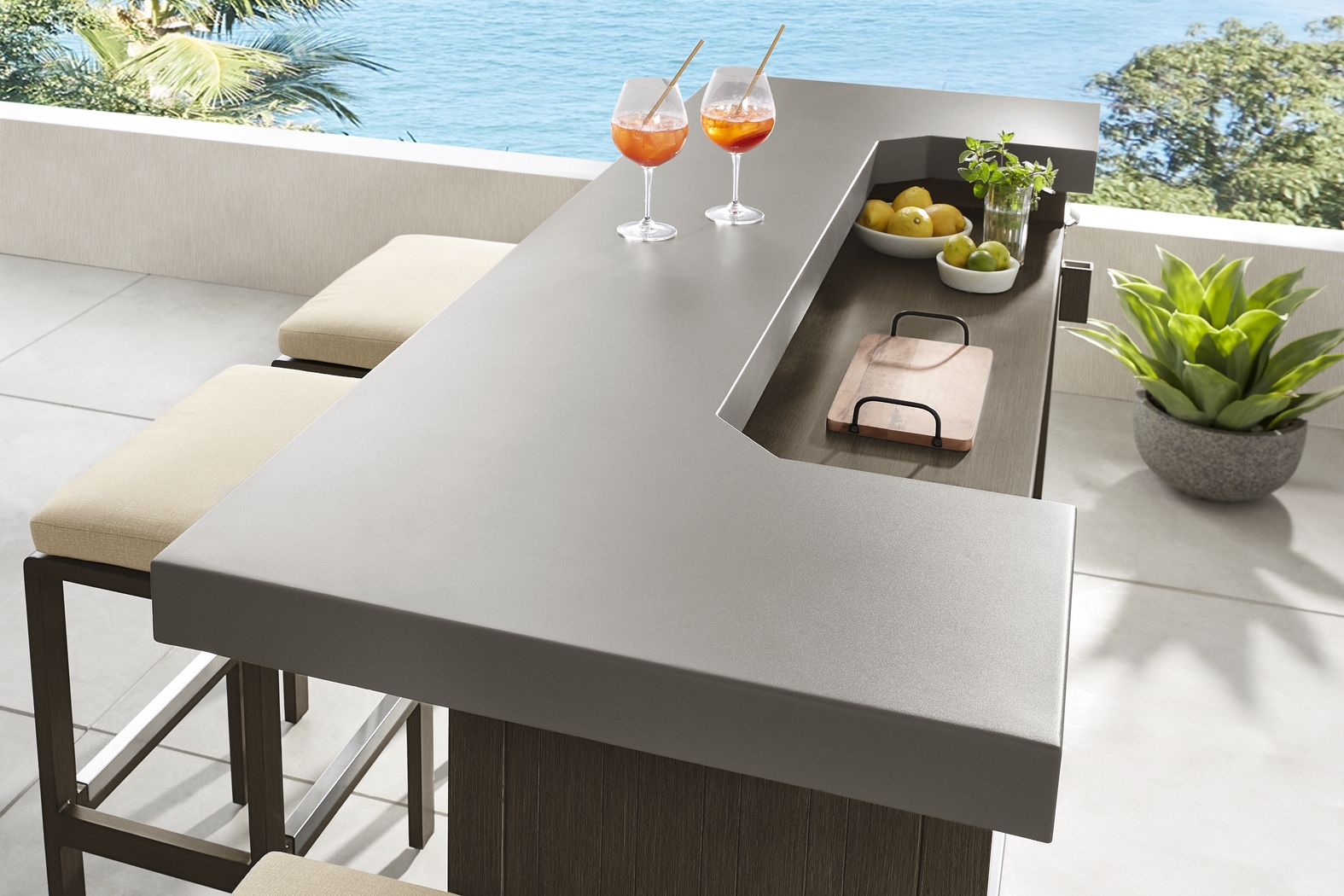 Cruz Brown 5 Pc Outdoor Bar Set - Thumbnail - Image 8