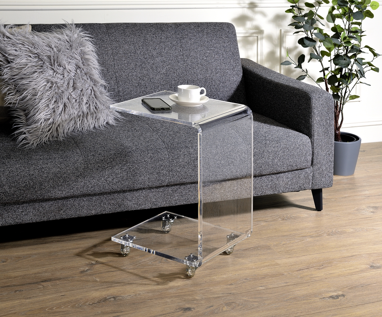Crystalview Clear Chairside Table - Thumbnail - Image 3
